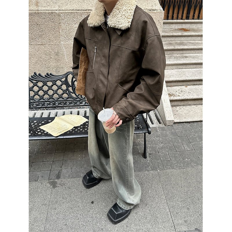 Leather Fur Jacket or2351 - ORUN