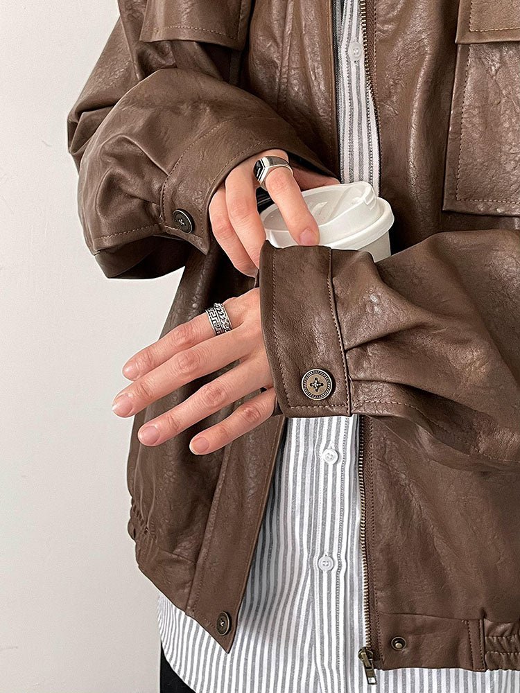 Leather zipper jacket or2615 - ORUN