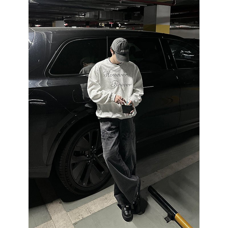 Logo print long sleeve sweatshirt T -shirt or2154 - ORUN