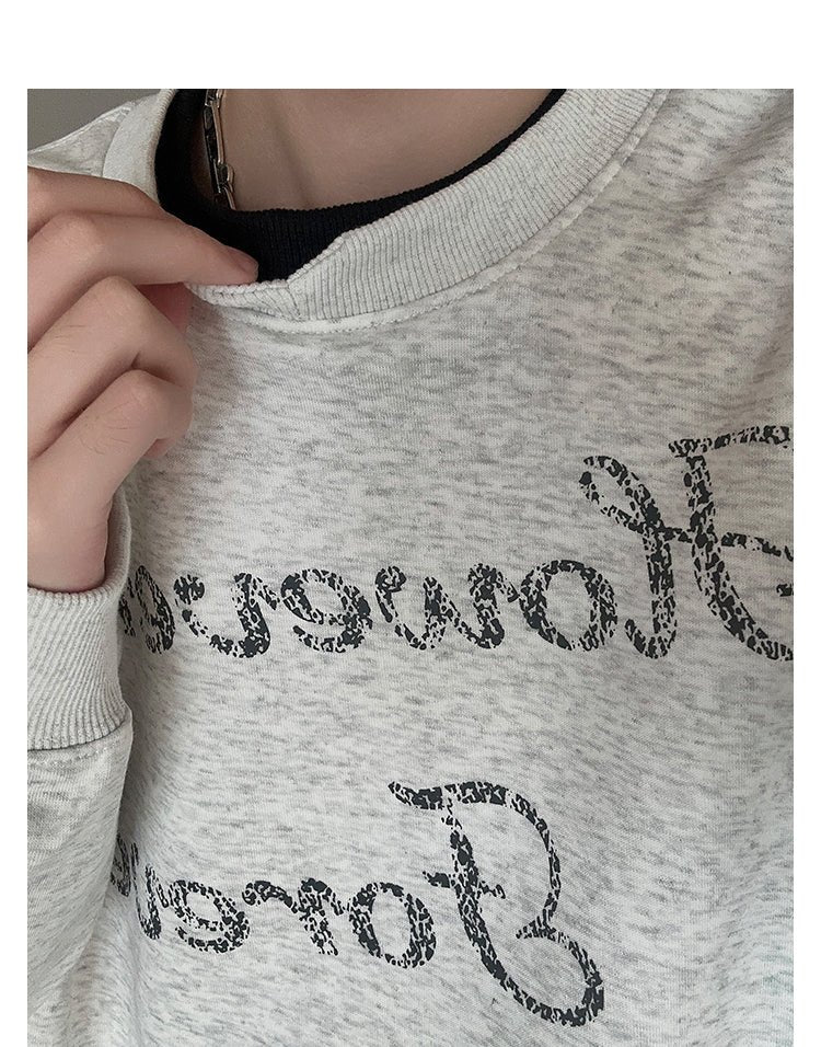 Logo print long sleeve sweatshirt T -shirt or2154 - ORUN