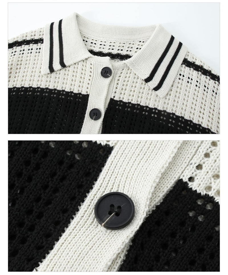 Long sleeve knit border polo shirt or2033 - ORUN