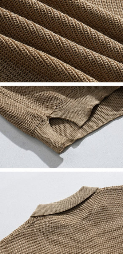 Long sleeve polo knit sweater or2060 - ORUN