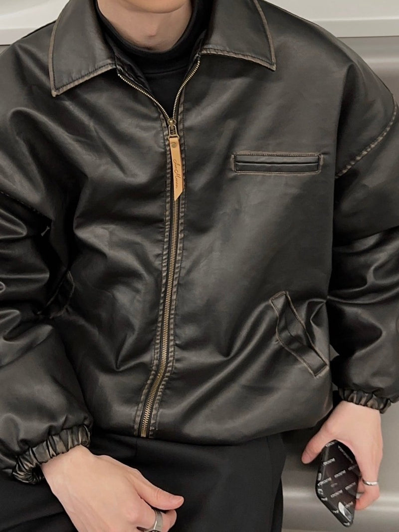 Retro leather jacket or2439 – ORUN