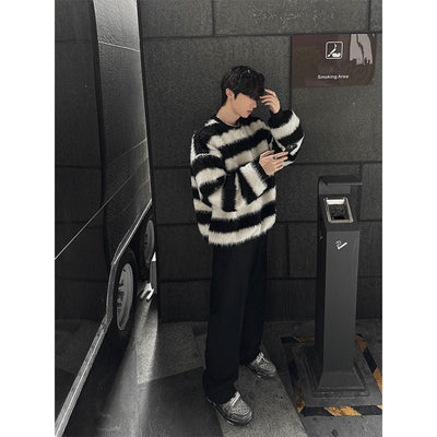 Round neck border knit or2366 - ORUN