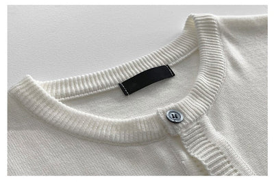 Round neck knit cardigan or1515 - ORUN