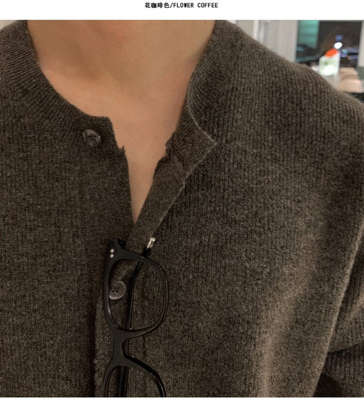 Round neck knit cardigan or2569 – 韓国メンズファッション通販 - ORUN -