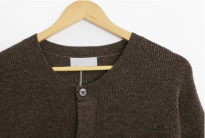 Round neck knit cardigan or2569 - ORUN