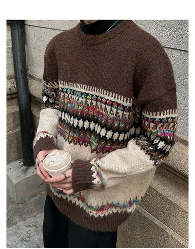 Round neck knit sweater or2434 - ORUN