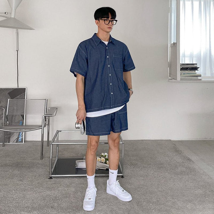 short-sleeved-denim-shirt-