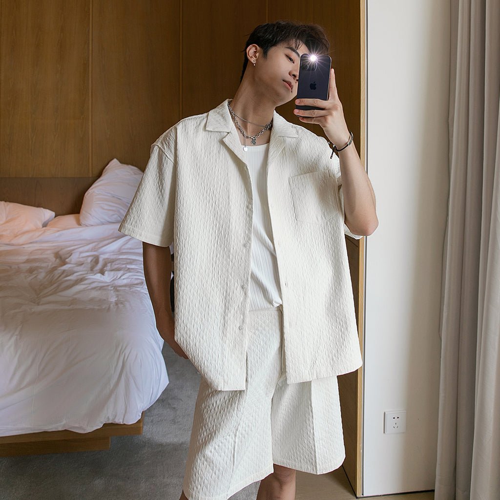 Short -Sleeed Shirt Set Up or1553 – 韓国メンズファッション