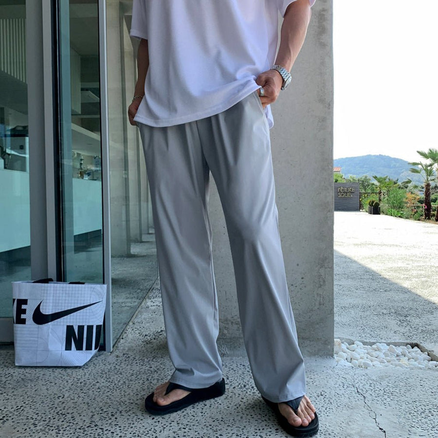 韓国人気 メンズ セミワイドフィット スウェットパンツ (4color) MONO-MART スウェットパンツ ジャージ ルーズシルエットカラー