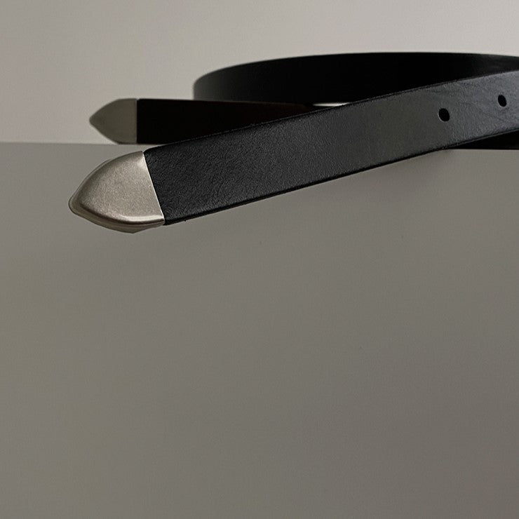 Silver Metal Leather Belt or2054 - ORUN