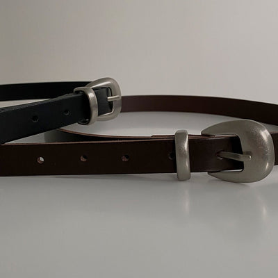 Silver Metal Leather Belt or2054 - ORUN