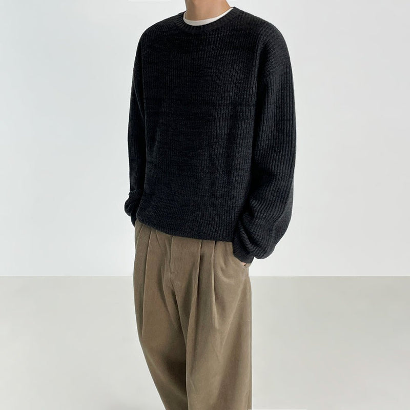 Simple knit long -sleeved sweater or2117 - ORUN
