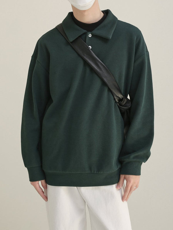 Solid long sleeve polo shirt or2716