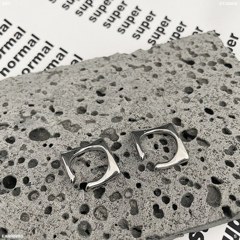 Square titanium earrings or1632 - ORUN