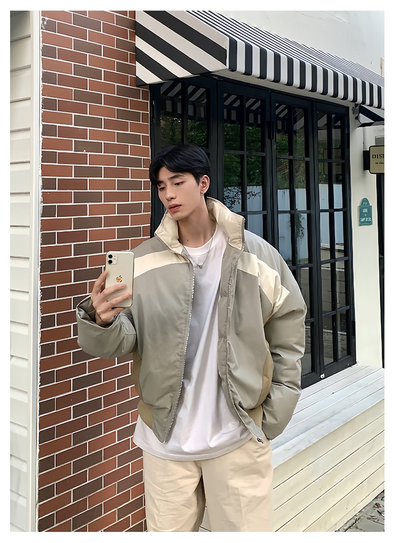 Stand collar contrast color jacket or2467 - ORUN