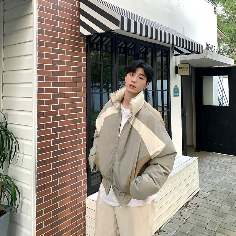 Stand collar contrast color jacket or2467 - ORUN