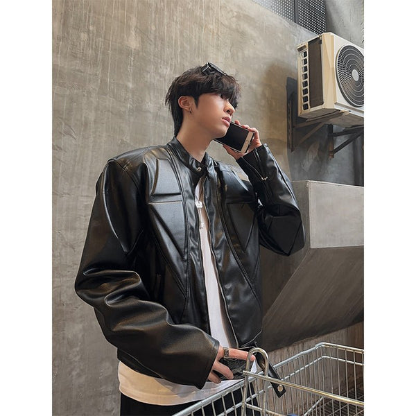 Stand collar leather down jacket or2429