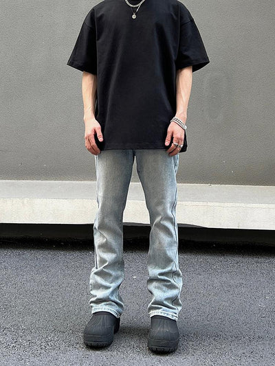 Straight Flare Light Blue Jeans - ORUN