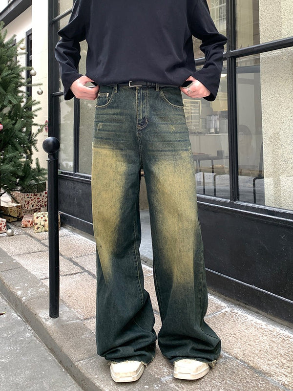 Straight wide denim pants or2469