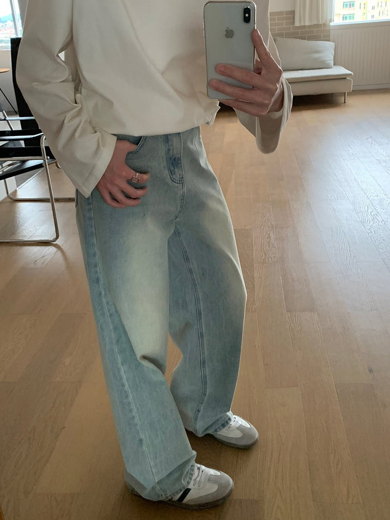 Straight wide denim pants or2507 - ORUN