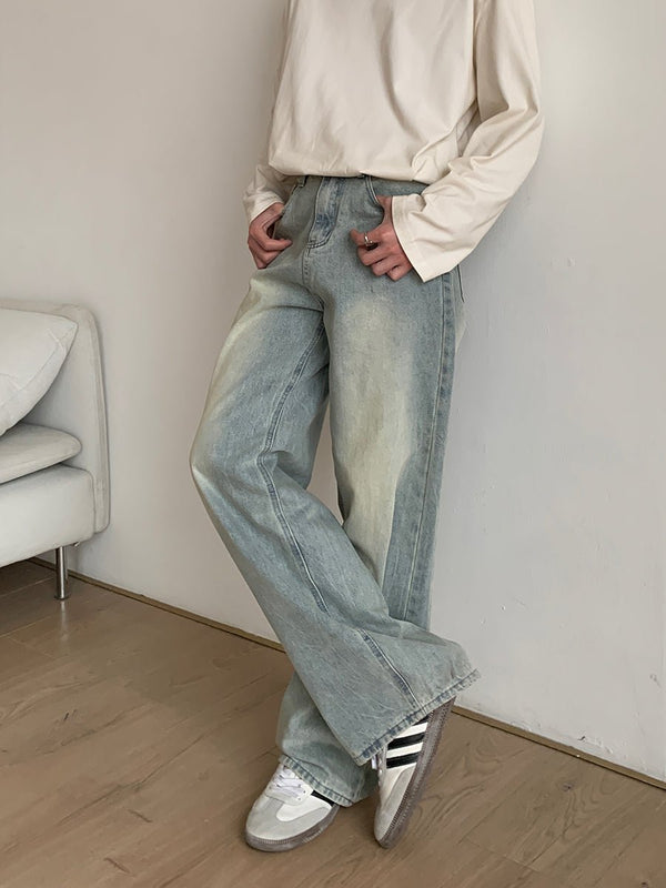 Straight wide denim pants or2507