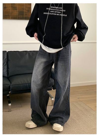 Straight wide loose denim pants or2162 - ORUN