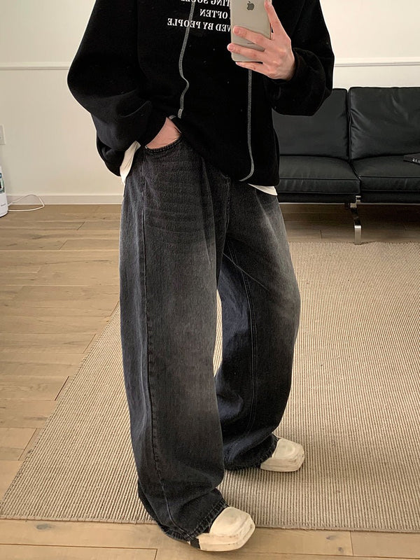 累計販売3,000本突破!! Straight wide loose denim pants or2162