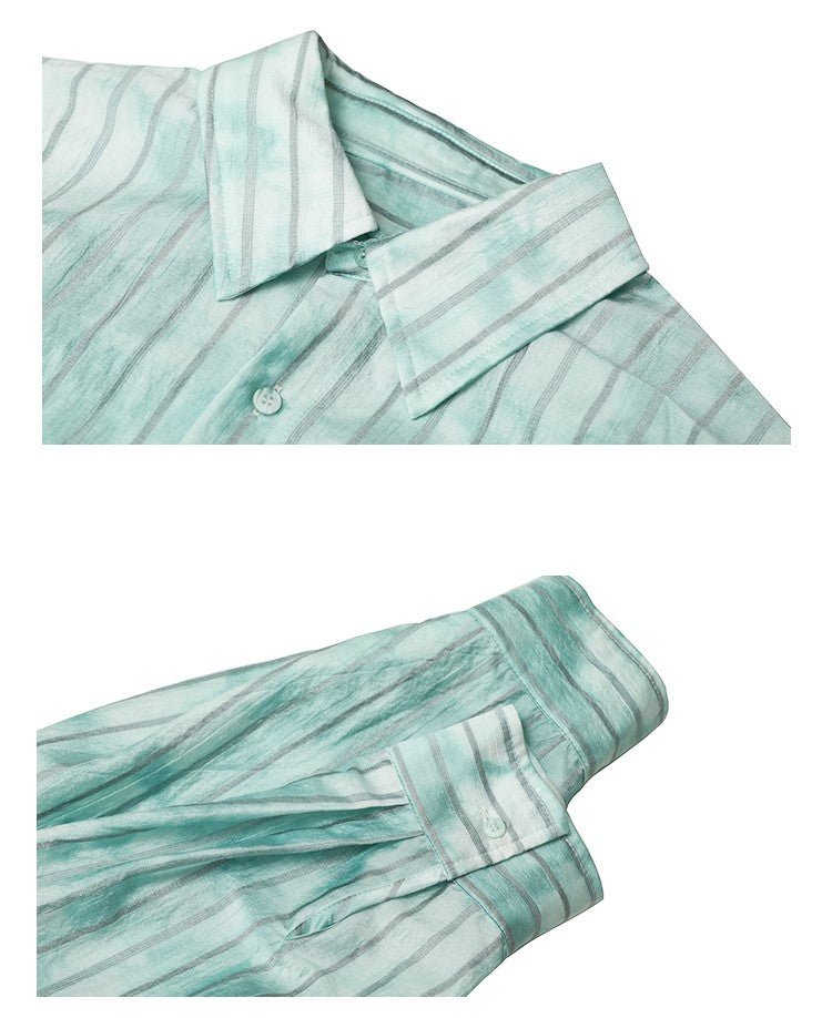 Stripe Long Sleeve Shirt or2639 - ORUN
