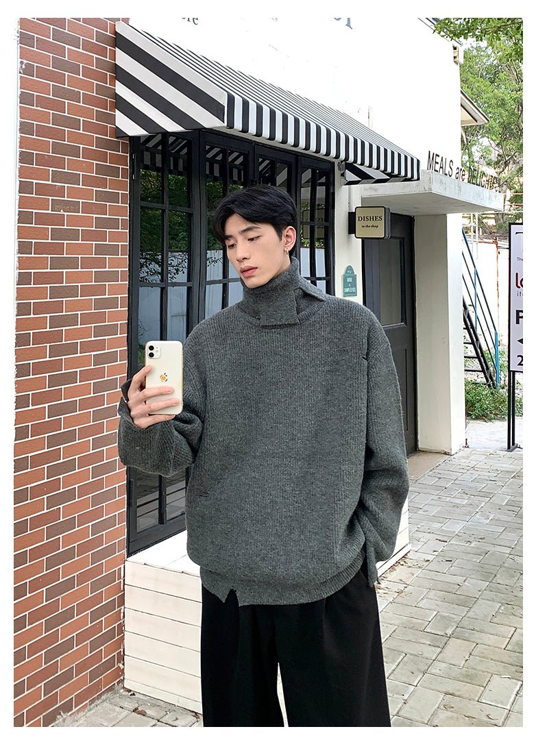 Turtle neck design knit sweater or2244 - ORUN