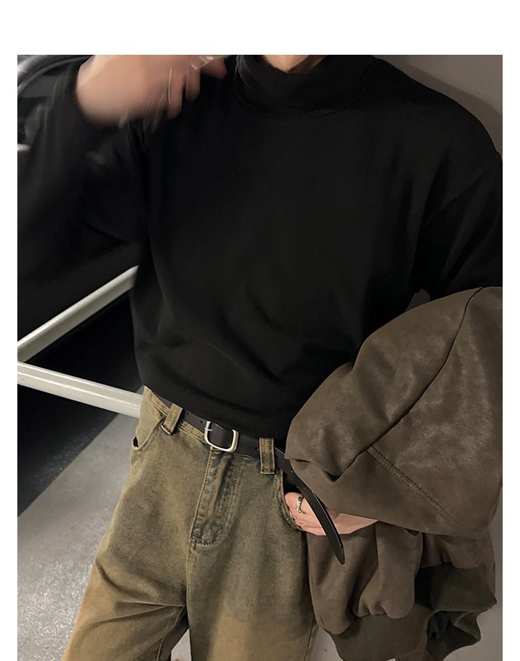 Turtle neck solid long sleeve T -shirt or2281 - ORUN
