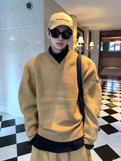V neck knit sweater or2361 - ORUN