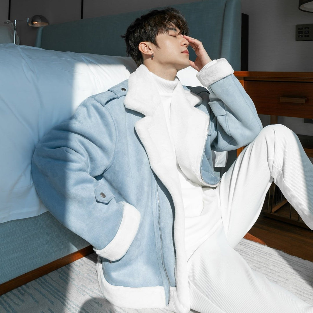 Ameri MOUTON LAYERED DENIM JACKET Ameri vintage / MOUTON LAYERED